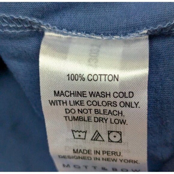 Mott and Bow T-Shirt 3XL XXXL Blue Short Sleeve Lightweight 100% Cotton Crew - Picture 5 of 7